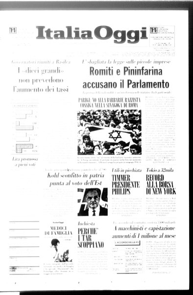 Italia oggi : quotidiano di economia finanza e politica